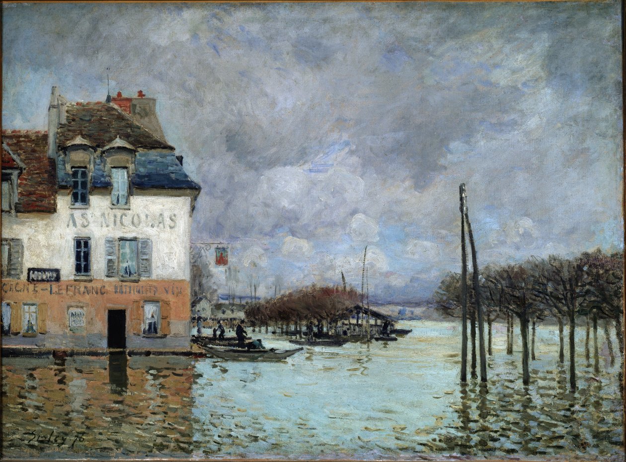 Powódź w Port-Marly - Olej na płótnie autorstwa Alfred Sisley