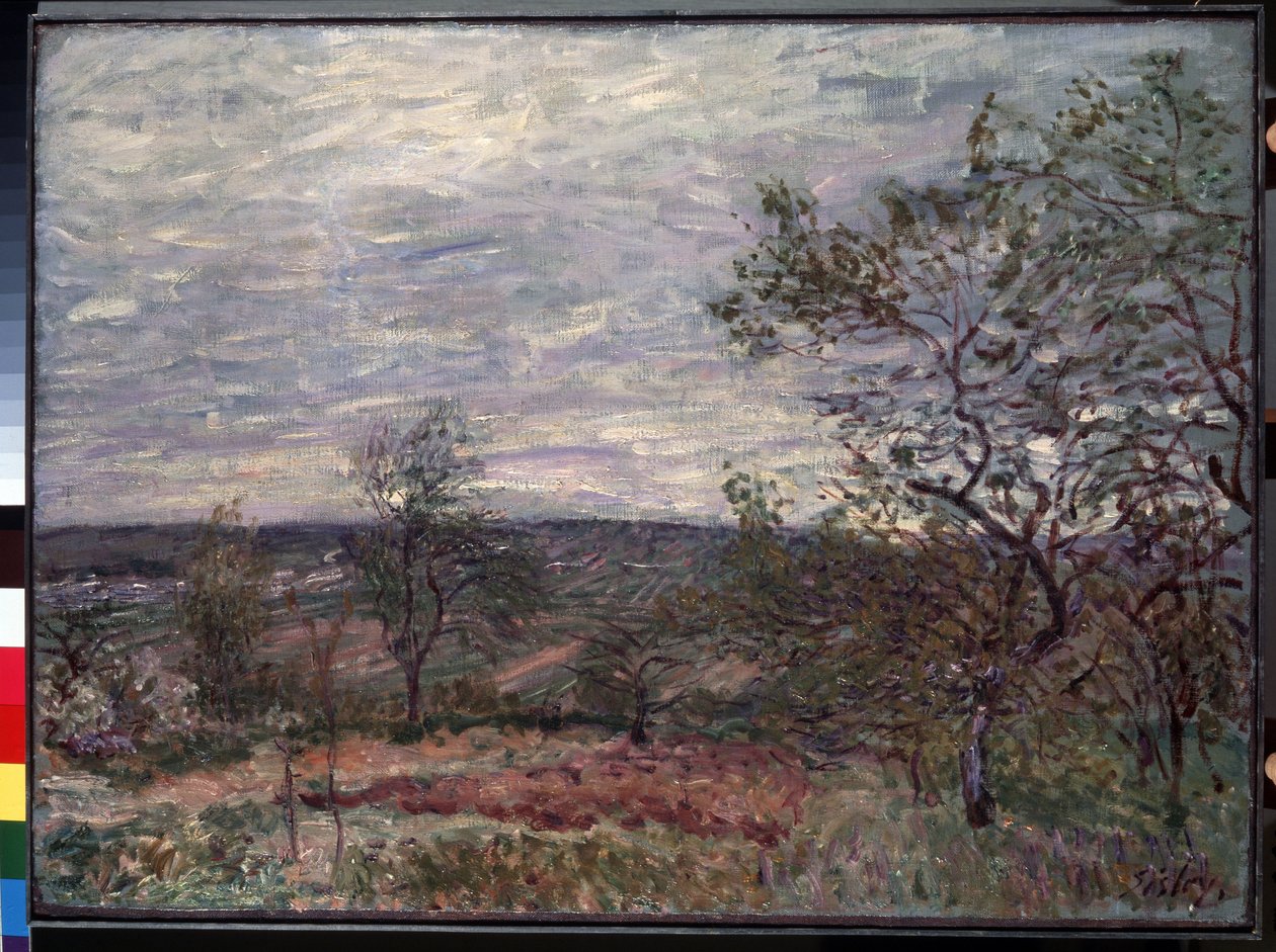 „Journee de vent a Veneux” (Wietrzny dzień w Veneux) Obraz Alfreda Sisleya (1839-1899) 1882 (impresjonizm) Ermitaż, Sankt Petersburg (Sankt-Petersburg) autorstwa Alfred Sisley