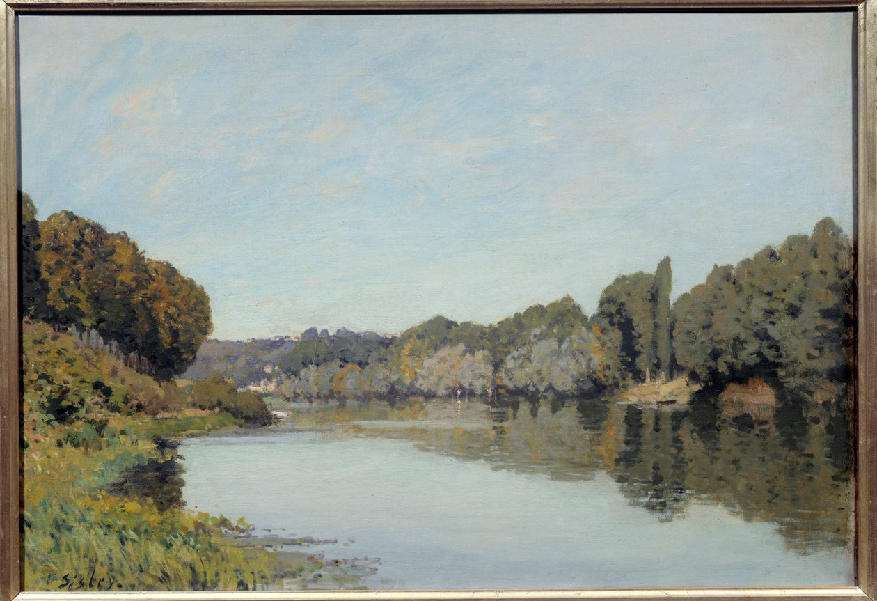 La seine a Bougival. Obraz Alfreda Sisleya (1839 - 1899) autorstwa Alfred Sisley