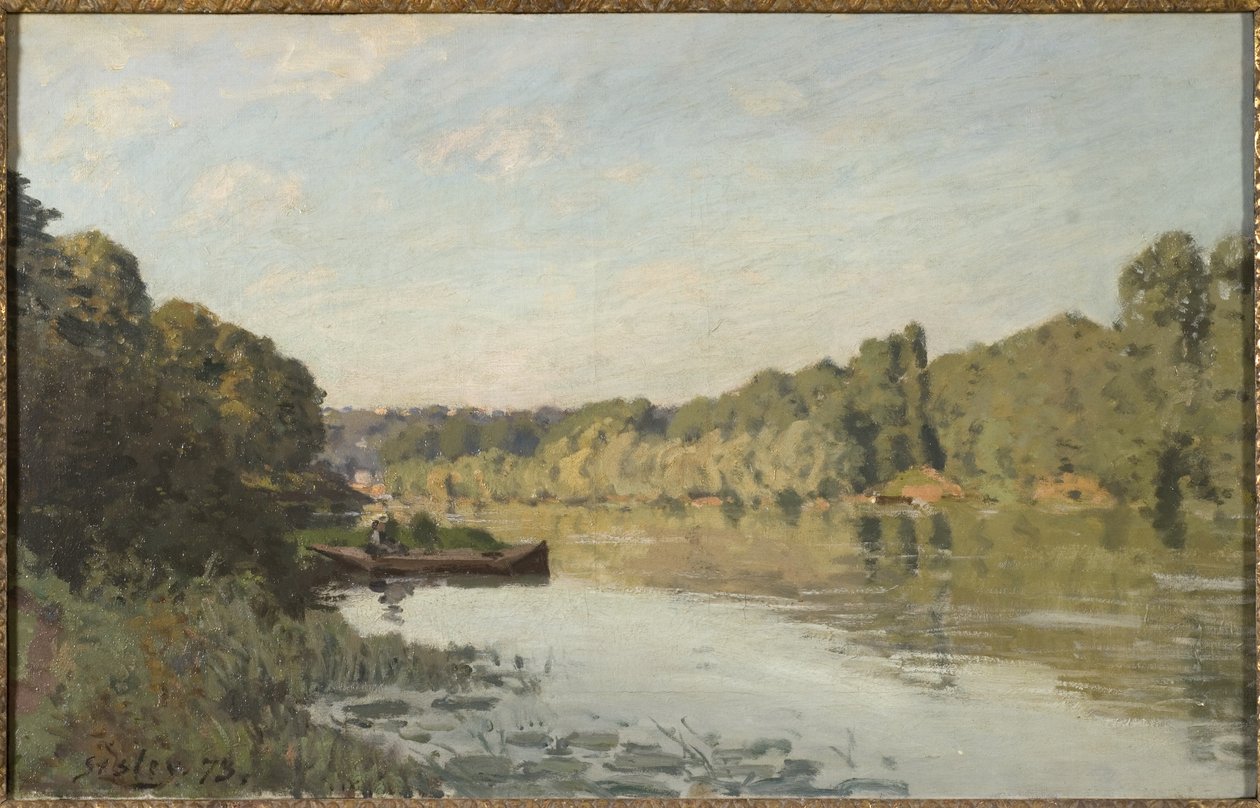 Krajobraz z Bougival, 1873 autorstwa Alfred Sisley
