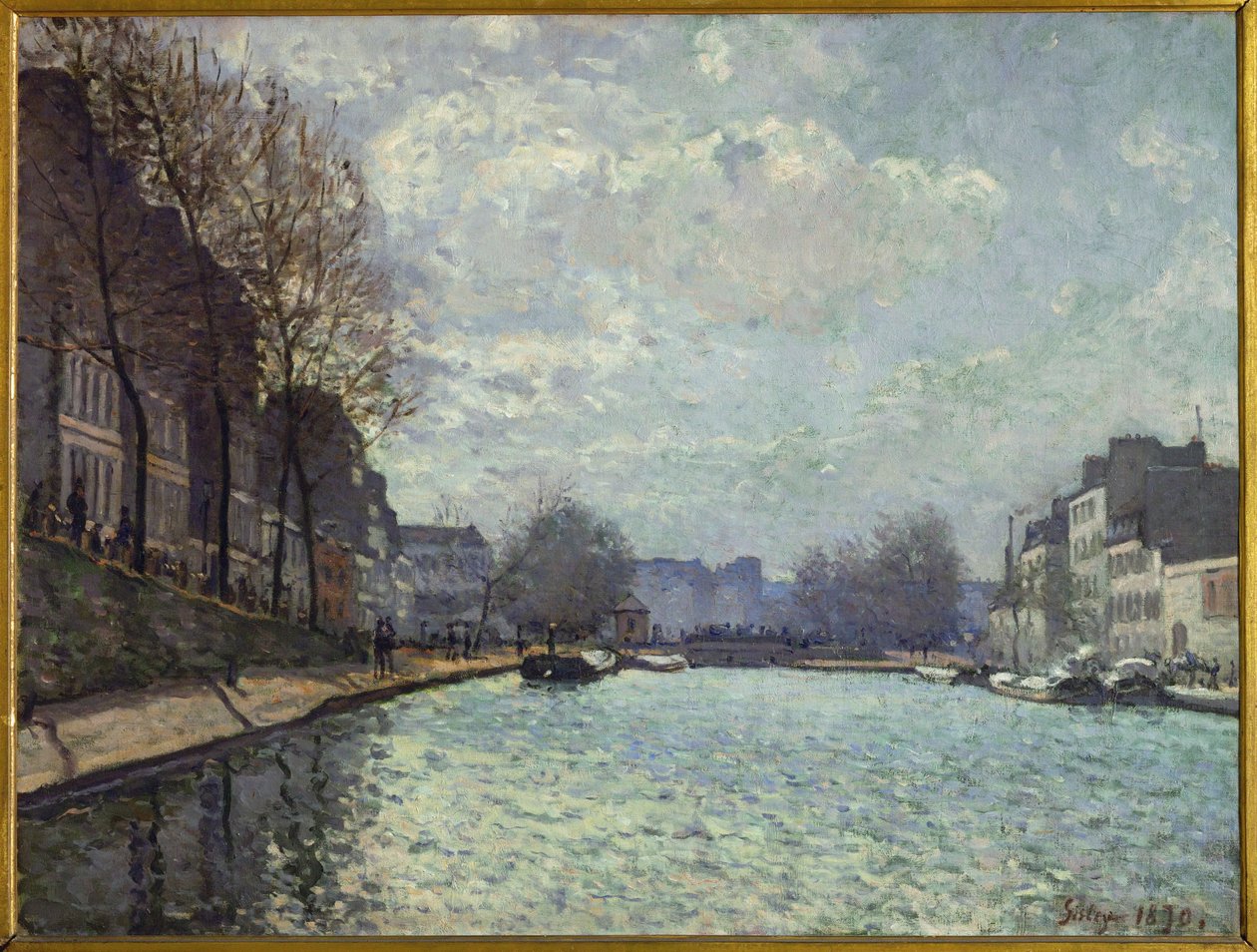 Le Canal St. Martin, Paryż (olej na płótnie) autorstwa Alfred Sisley