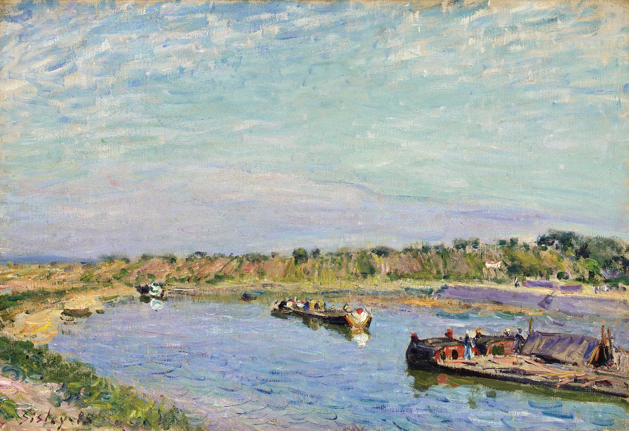 Port Saint Mammes, rano, 1885 autorstwa Alfred Sisley