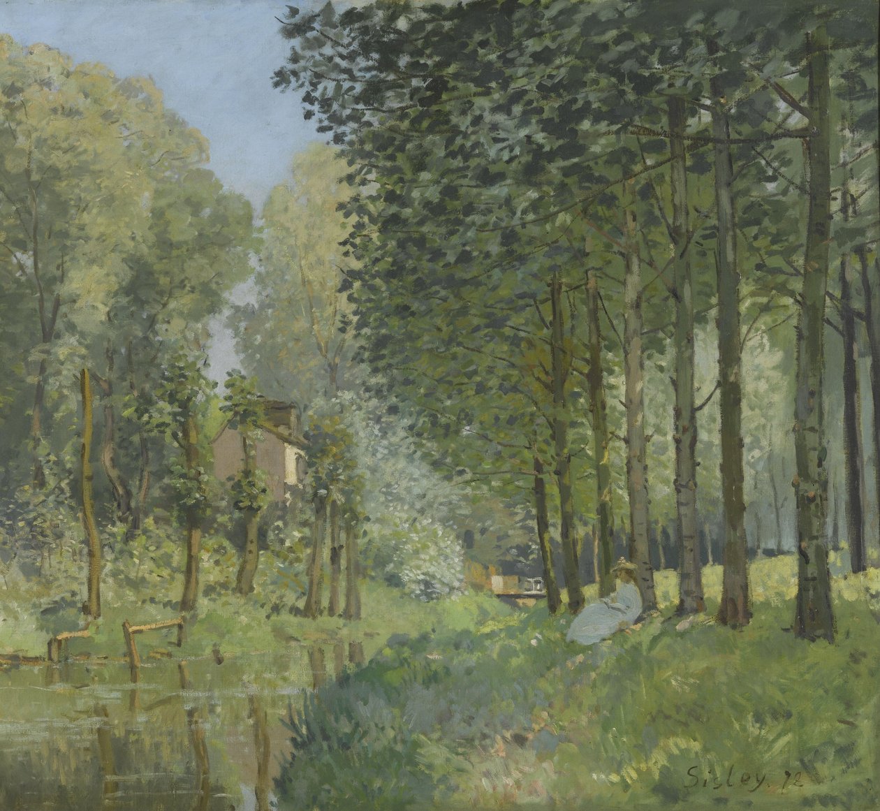 Odpoczynek nad strumieniem. Krawędź lasu autorstwa Alfred Sisley