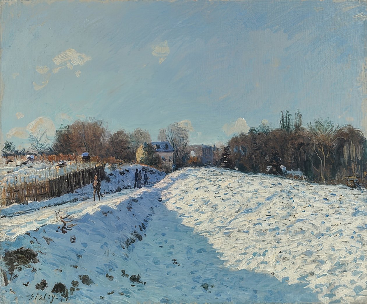 Louveciennes im Schnee (Wpływ śniegu w Louveciennes). 1874 autorstwa Alfred Sisley