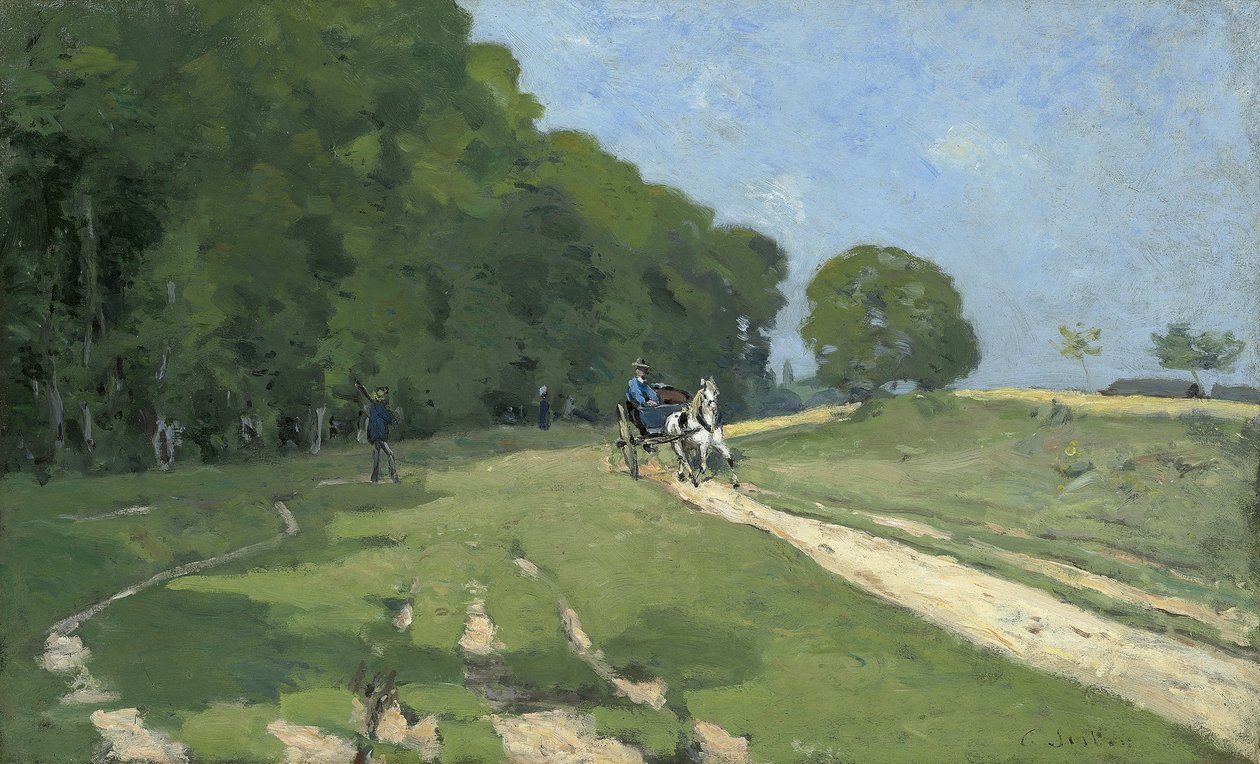 Ścieżka w pobliżu Parc de Courances; Ścieżka w pobliżu parku Courances, 1868 autorstwa Alfred Sisley