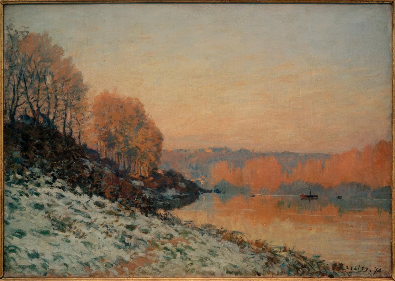 Śnieg w Port-Marly, biały szron autorstwa Alfred Sisley