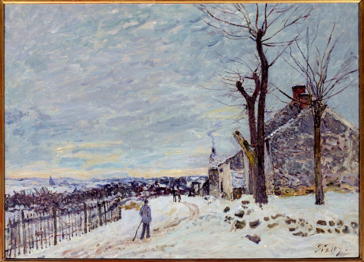 Pogoda śnieżna w Veneux-Nadon (Veneux Nadon en Seine et Marne). Obraz Alfreda Sisleya (1839 - 1899) autorstwa Alfred Sisley