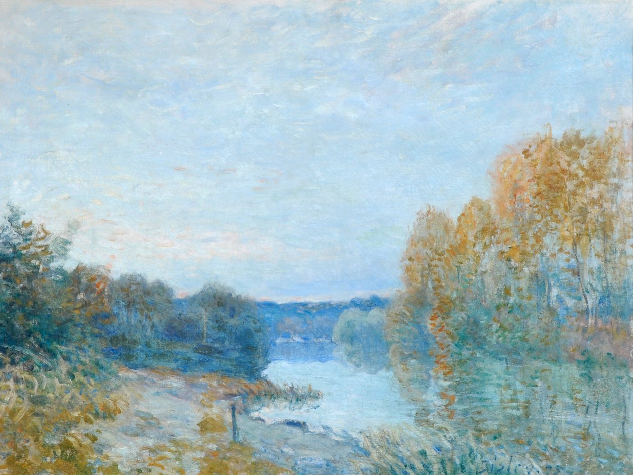 Soleil Couchant, Jesienny wieczór nad rzeką autorstwa Alfred Sisley