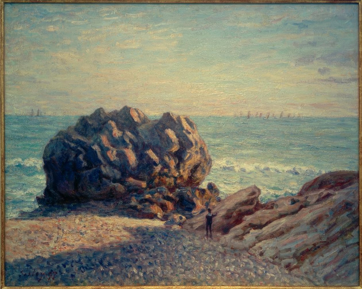 Storrs Rock, Ladys Cove, wieczorem autorstwa Alfred Sisley