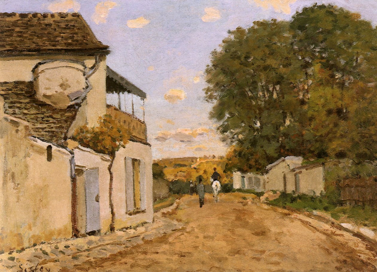 Ulica w Louveciennes (Rue de la Princesse), ok. 1873 r. (olej na płótnie) autorstwa Alfred Sisley