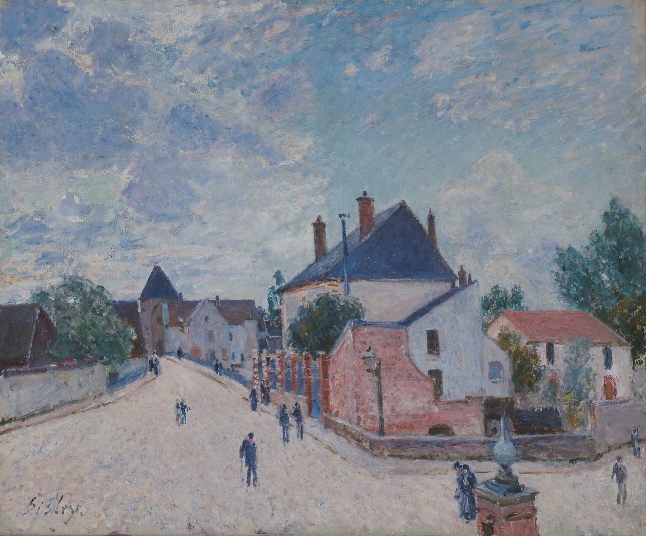 Ulica w Moret, ok. 1890 (olej na płótnie) autorstwa Alfred Sisley