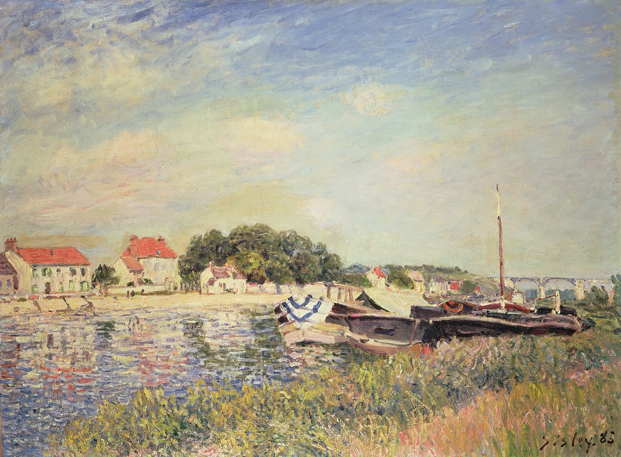 Brzegi Loingu w Saint-Mammes, 1885 autorstwa Alfred Sisley