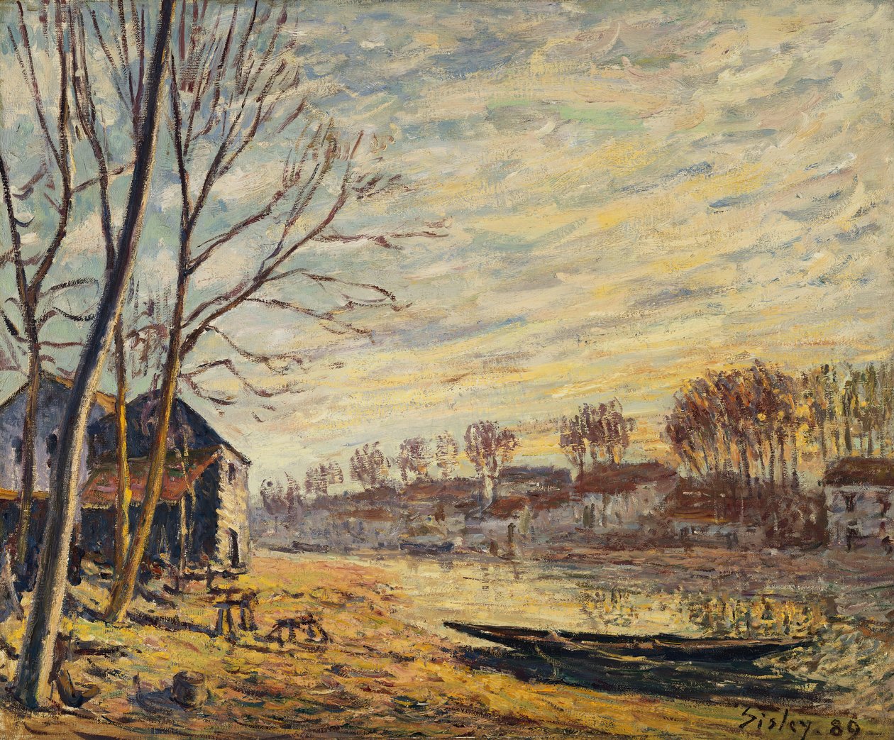Stocznia w Matrat; Chantiers a Matrat, 1889 autorstwa Alfred Sisley