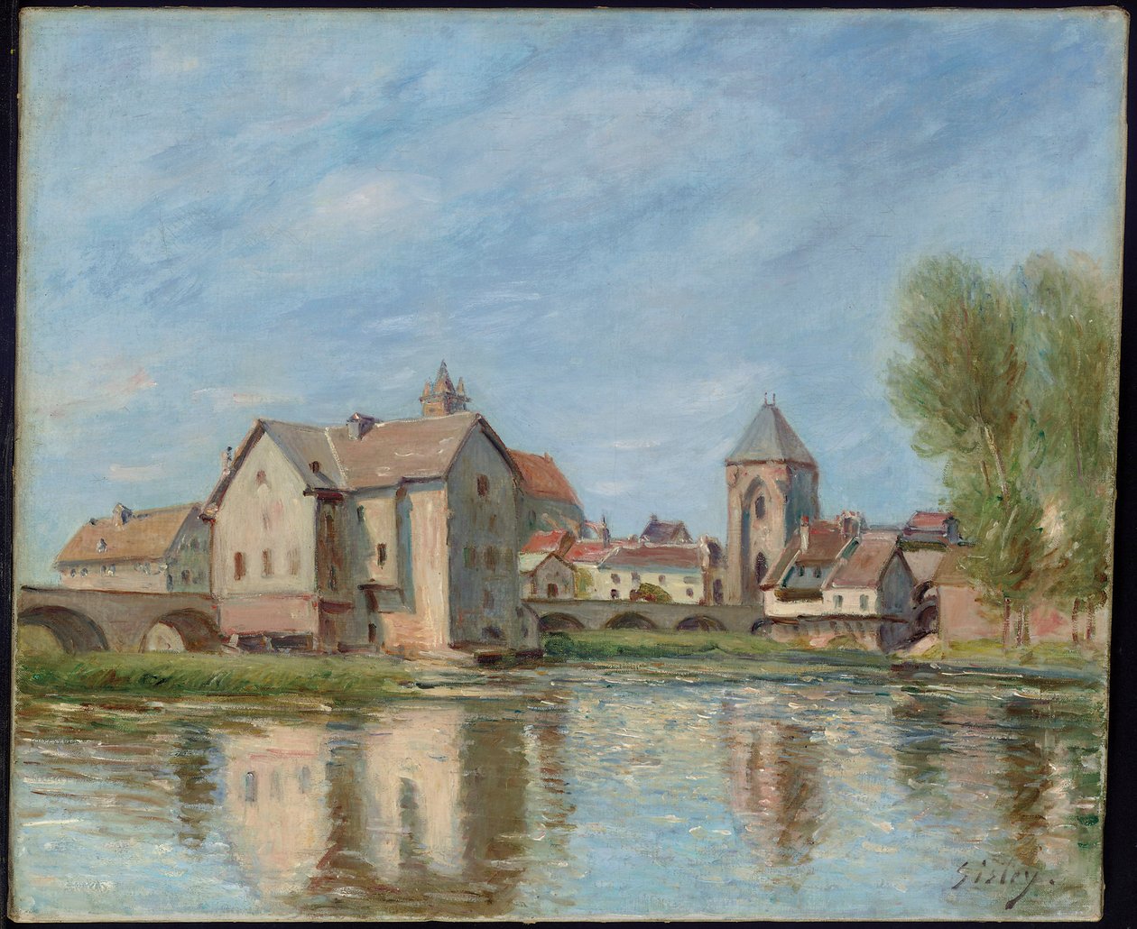 Most i młyny Moret sur Loing, 1892 autorstwa Alfred Sisley