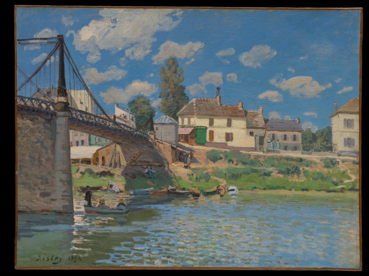Most w Villeneuve-la-Garenne autorstwa Alfred Sisley
