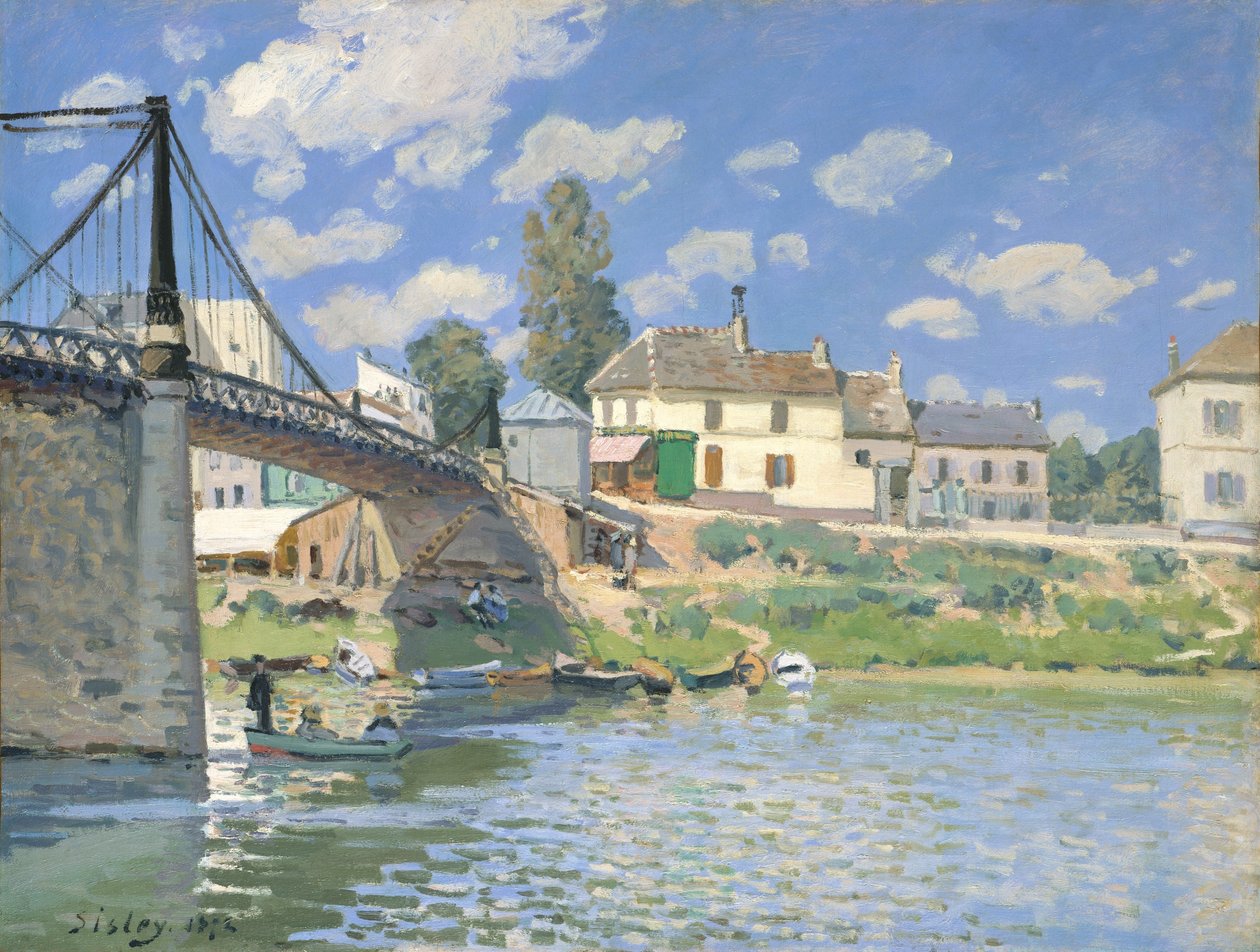 Most w Villeneuve-la-Garenne autorstwa Alfred Sisley