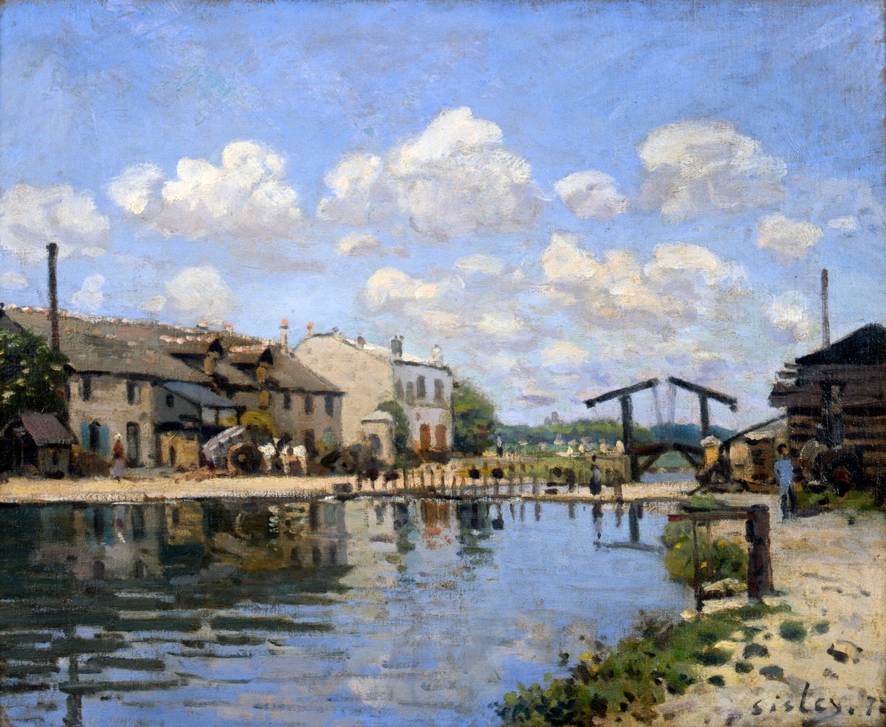 Kanał Saint-Martin, Paryż, 1872 autorstwa Alfred Sisley