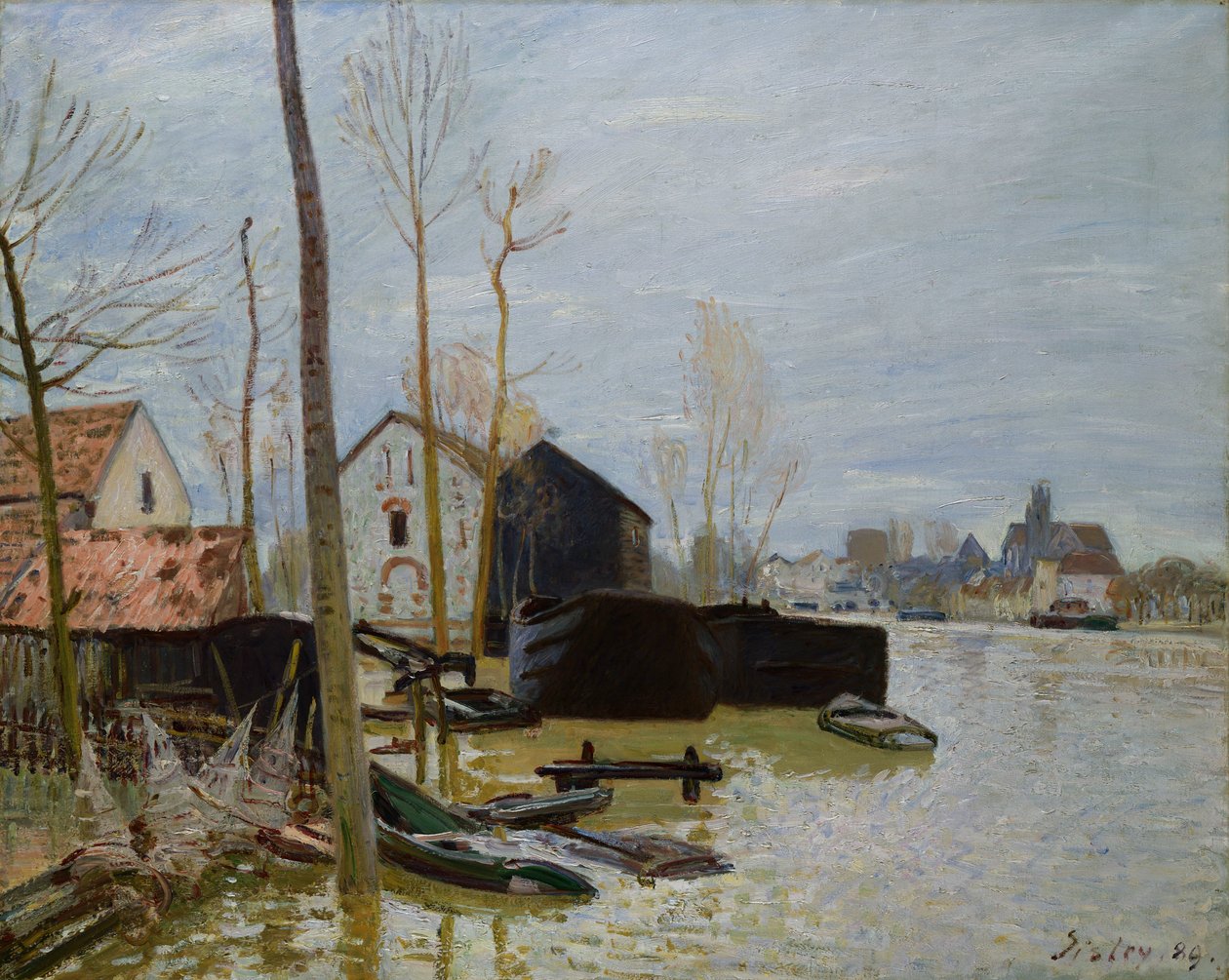 Powodzie w Moret, 1889 autorstwa Alfred Sisley
