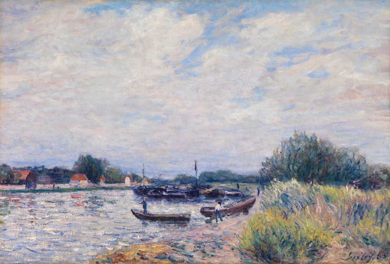 Loing w Saint-Mammes, ok. 1859-99 (olej na płótnie) autorstwa Alfred Sisley