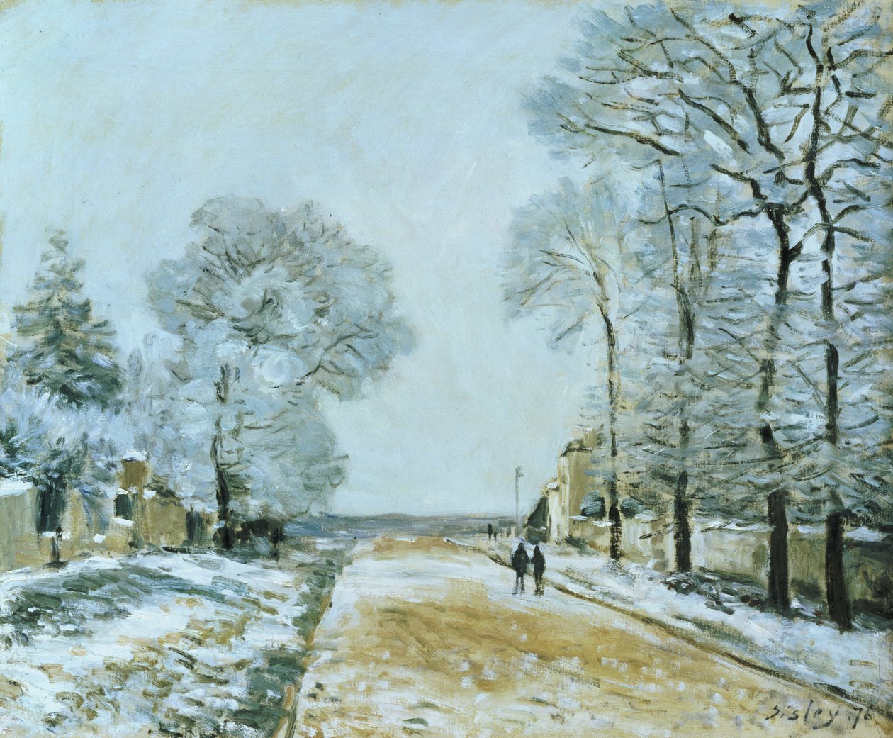 Droga, efekt śniegu, 1876 autorstwa Alfred Sisley