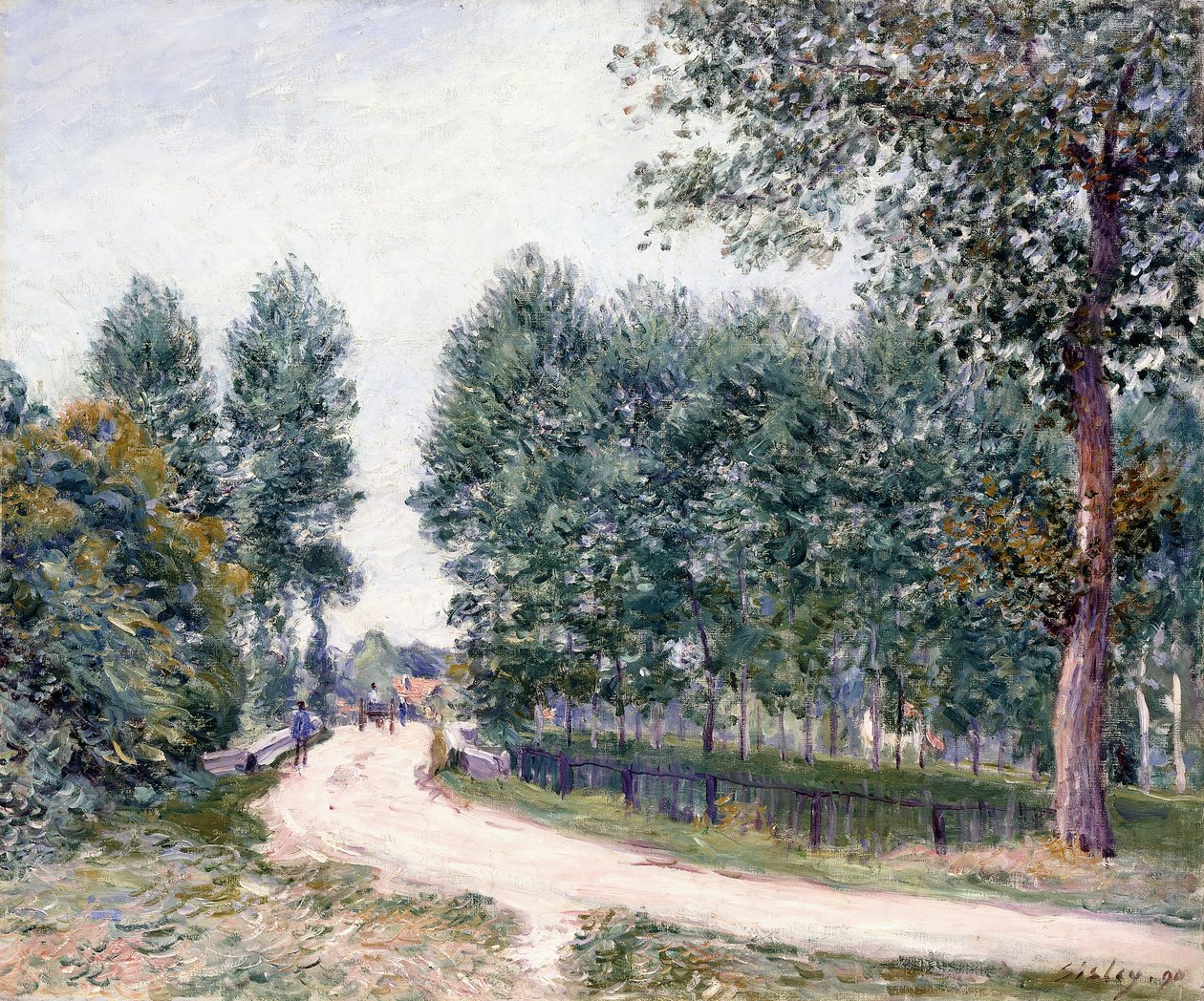 Droga Saint-Mammes - Rano autorstwa Alfred Sisley