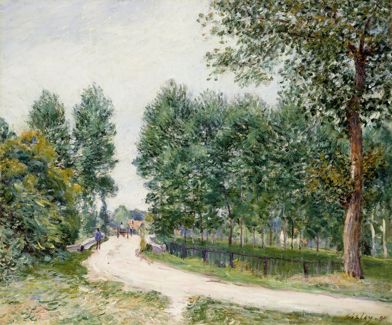 Ścieżka Saint-Mammes, rano; Droga św. Mammesa, poranek 1890 autorstwa Alfred Sisley