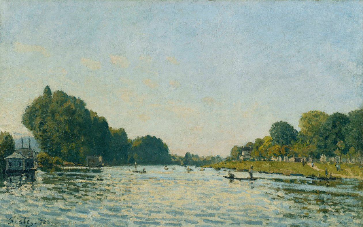 Sekwana w Bougival; La Seine a Bougival, 1872 autorstwa Alfred Sisley