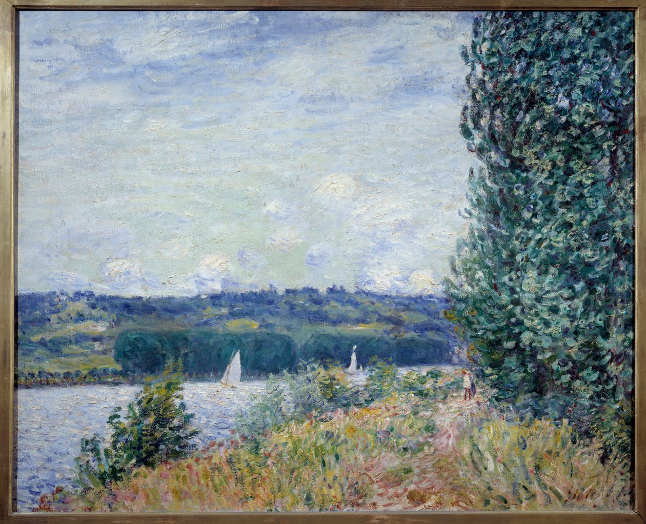 Sekwana ma Bouille, wichura. Obraz Alfreda Sisleya (1839 - 1899) autorstwa Alfred Sisley