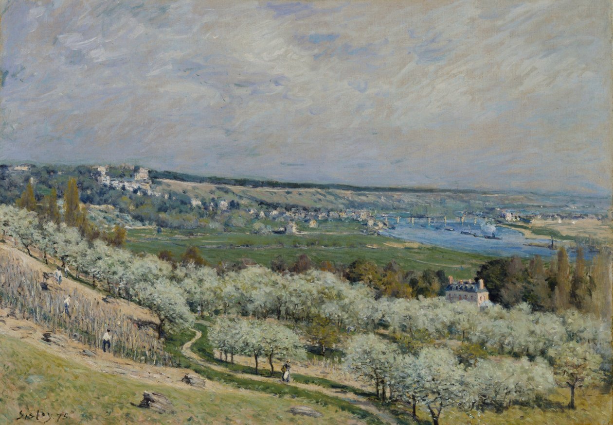 Taras w Saint-Germain, wiosna autorstwa Alfred Sisley