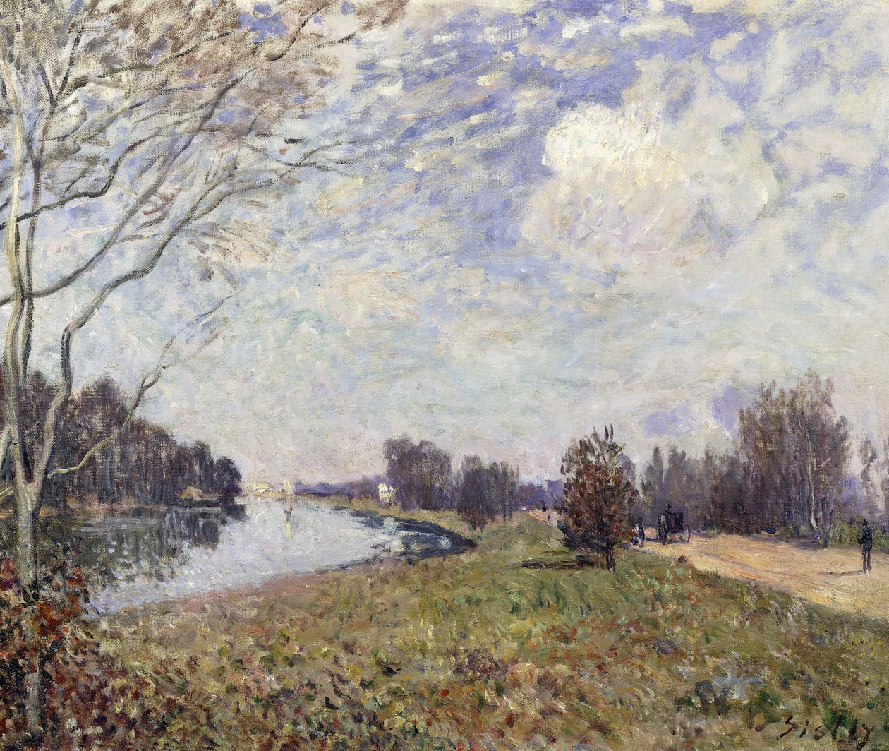 Tamiza w Hampton Court, East Molesey; La Tamise a Hampton Court, East Molesy, 1874 autorstwa Alfred Sisley