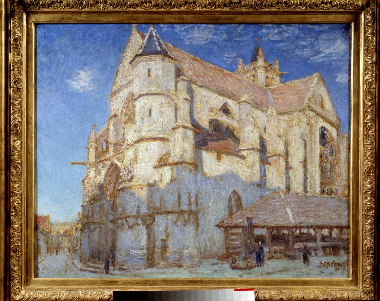 Kościół Moret (Moret-sur-Loing lub Moret sur Loing). Obraz Alfreda Sisleya (1839 - 1899) autorstwa Alfred Sisley