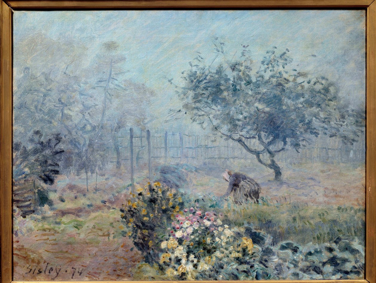 Mgła sąsiadów. Obraz Alfreda Sisleya (1839-1899) autorstwa Alfred Sisley