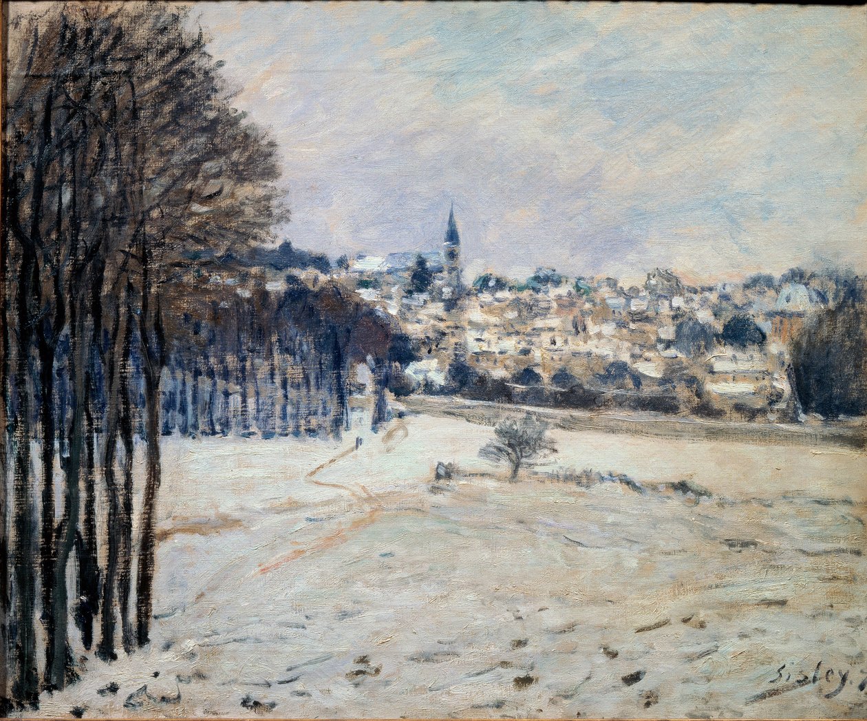 Śnieg w Marly - olej na płótnie autorstwa Alfred Sisley