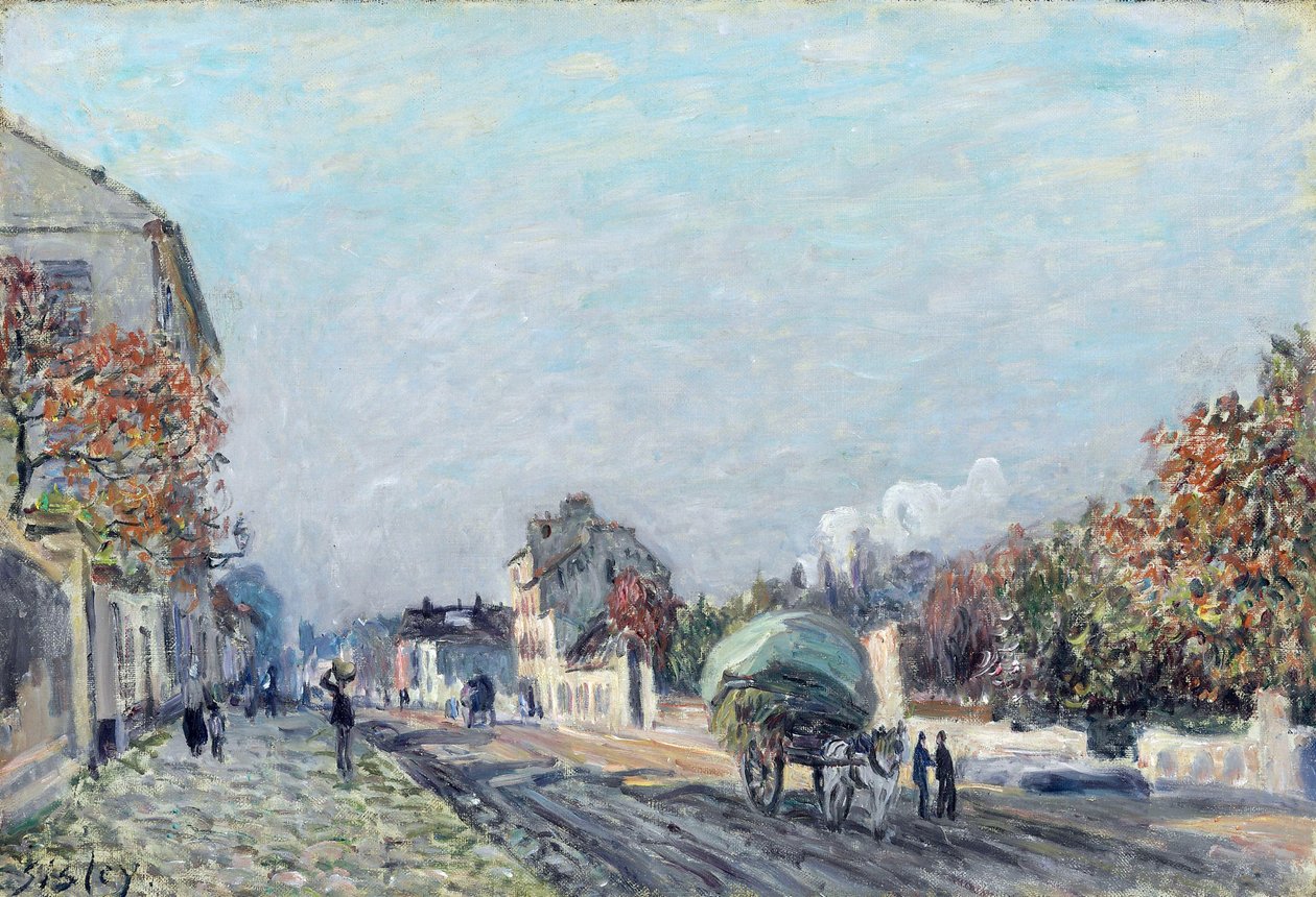 Ulica w Marly - Obraz Alfreda Sisleya (1839-1899), olej na płótnie, 38,1 x 55,9 cm autorstwa Alfred Sisley