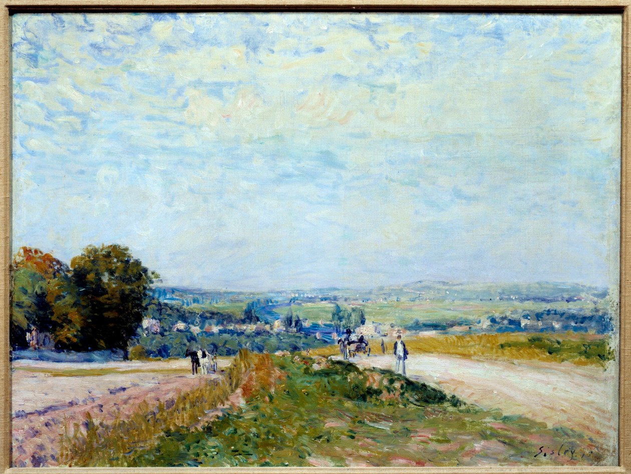 Widok na chemin de Montbuisson do Louveciennes Obraz Alfreda Sisleya (1839-1899) XIX-wieczne słońce. 0,46x0,61 m Paryż, Muzeum Orangerie autorstwa Alfred Sisley