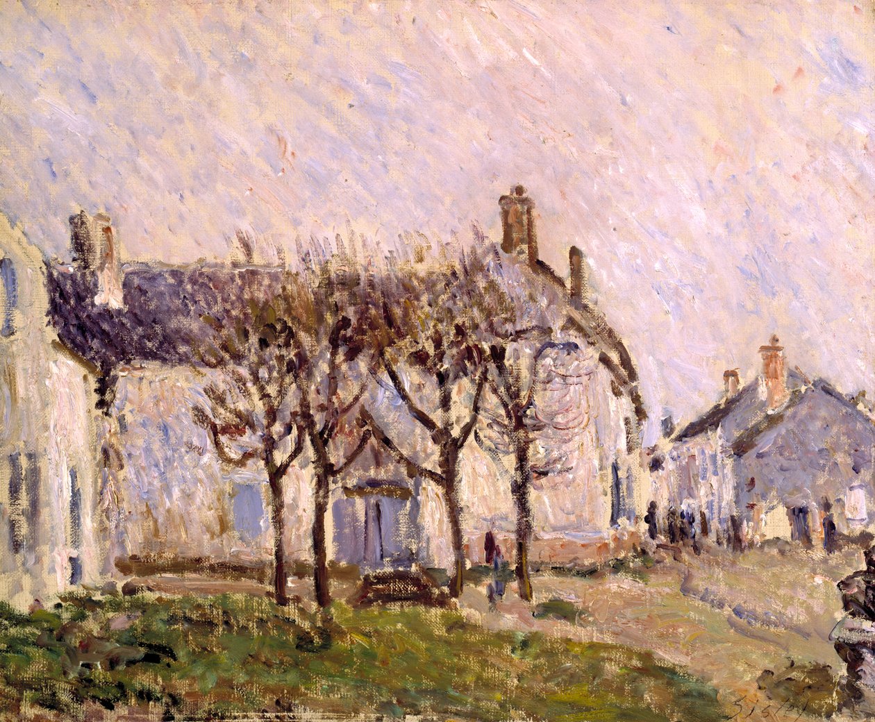 Village Street, Moret-sur-Loing, ok. 1894 (olej na płótnie) autorstwa Alfred Sisley