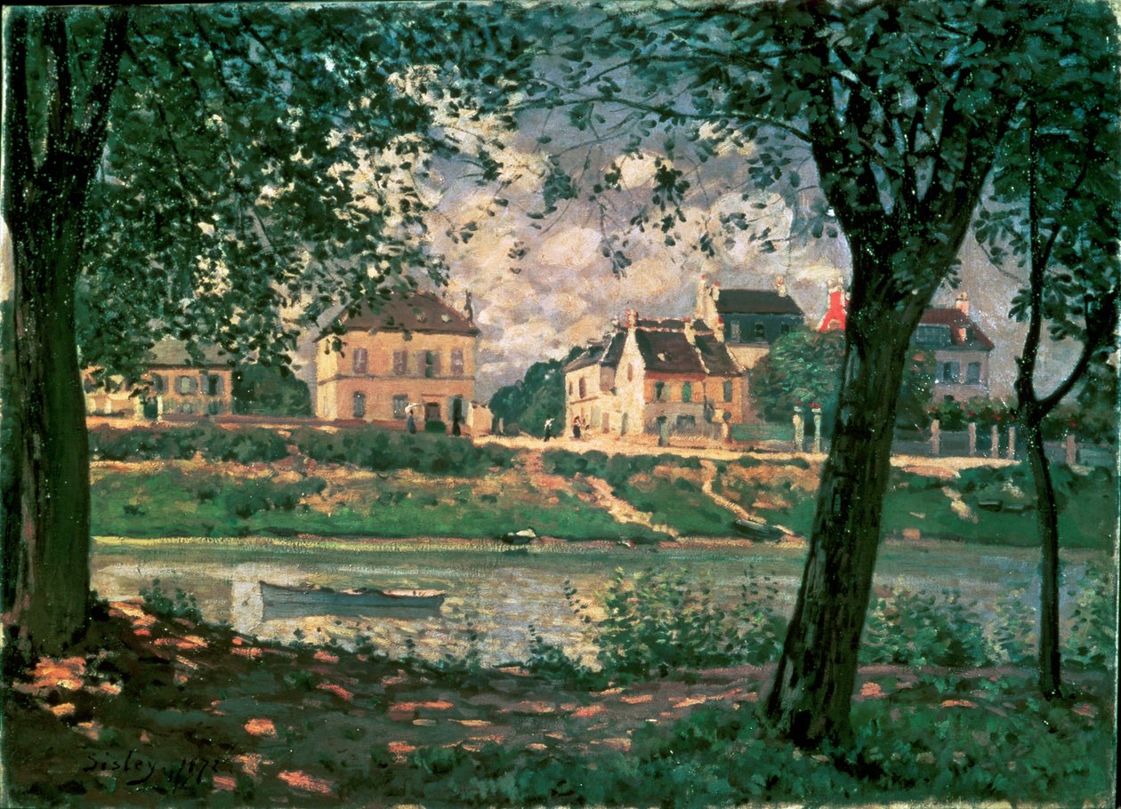 Wioska nad Sekwaną (obraz na płótnie) autorstwa Alfred Sisley