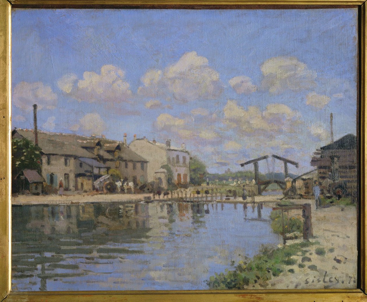 Widok na kanał St. Martin, Paryż ... (olej na płótnie) autorstwa Alfred Sisley