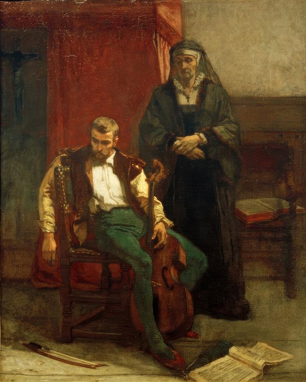 A.Stevens, (muzyka) przygnębienie autorstwa Alfred Emile Stevens