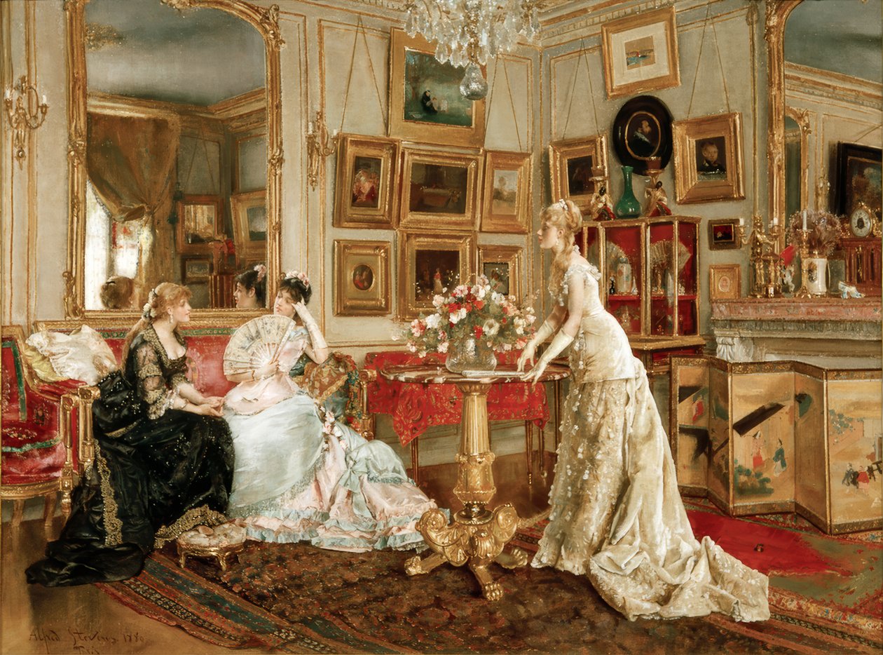 A.Stevens, Pokój do pisania malarza autorstwa Alfred Emile Stevens