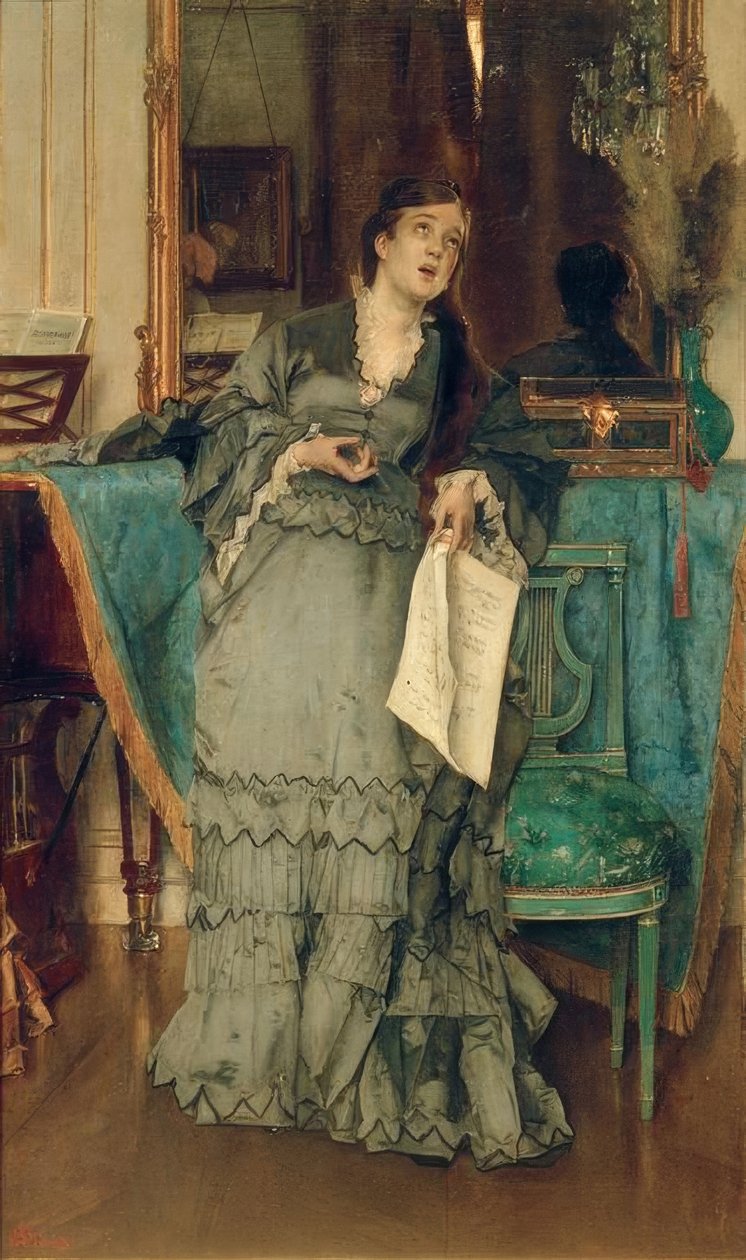 A.Stevens, Die Primadonna autorstwa Alfred Emile Stevens