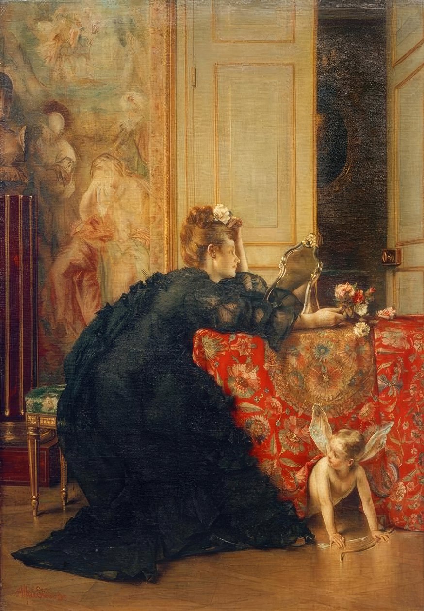 A.Stevens, wdowa lub ostatni dzień wdowieństwa autorstwa Alfred Emile Stevens