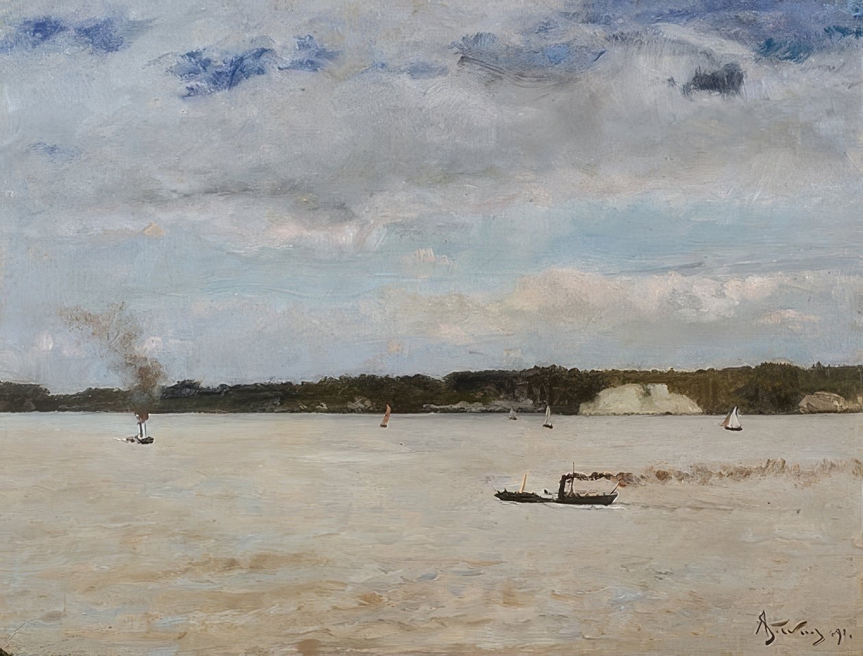 Zatoka Honfleur . 1891 autorstwa Alfred Emile Stevens