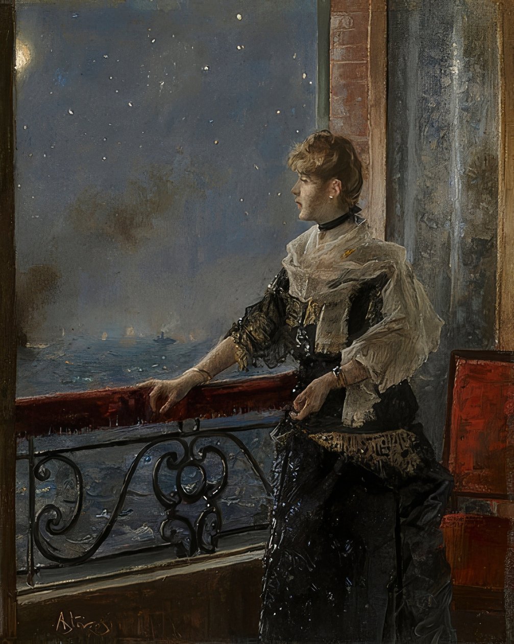 Światło Księżyca (Wyczyść Księżyc). Około 1885 autorstwa Alfred Emile Stevens
