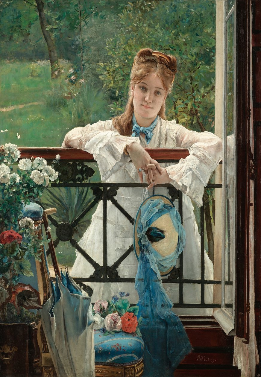 Niebieska wstążka, ok. 1894 r. autorstwa Alfred Emile Stevens