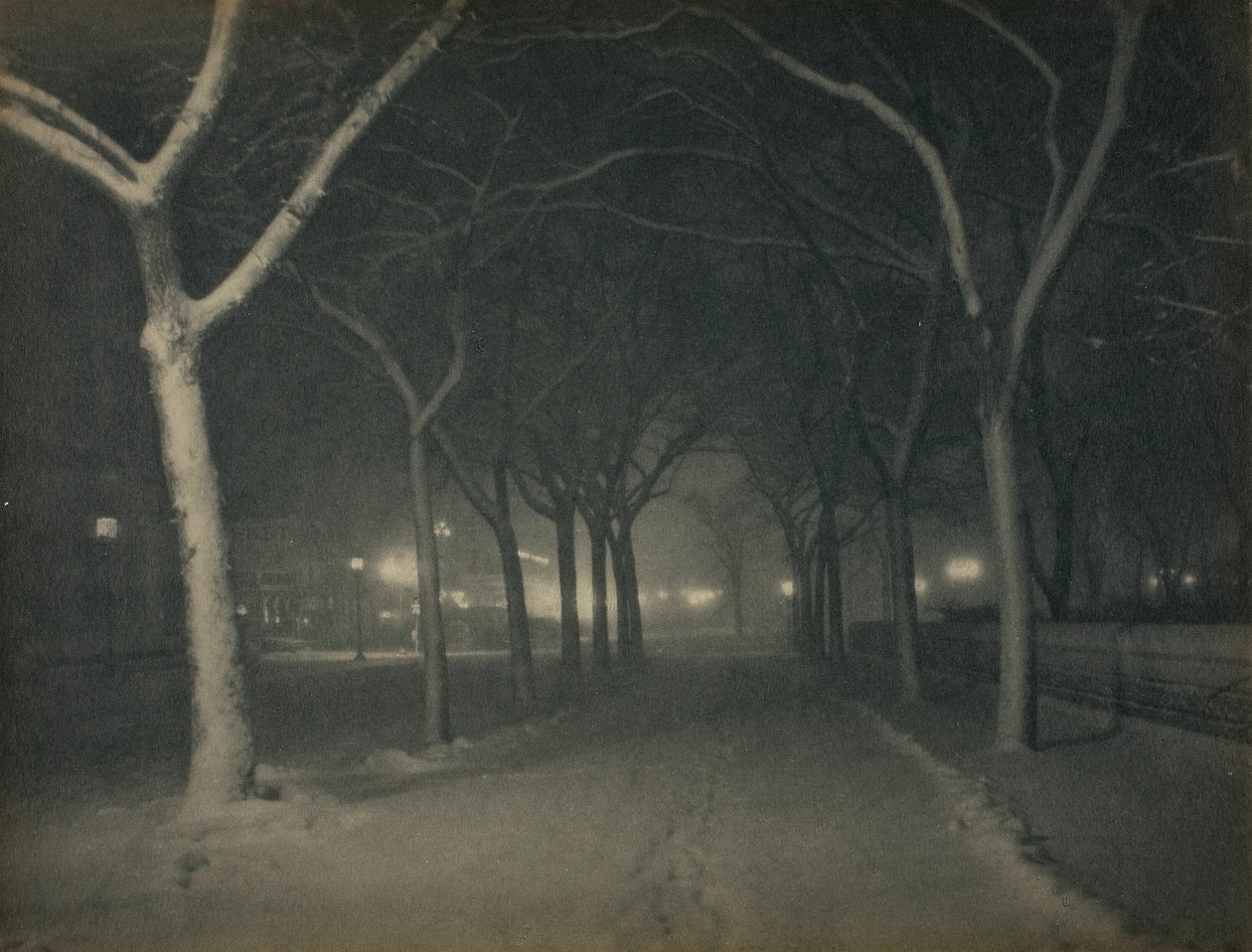 Lodowata noc, Nowy Jork, 1898. autorstwa Alfred Stieglitz