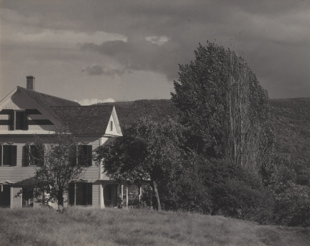 Dom i topole, Lake George autorstwa Alfred Stieglitz