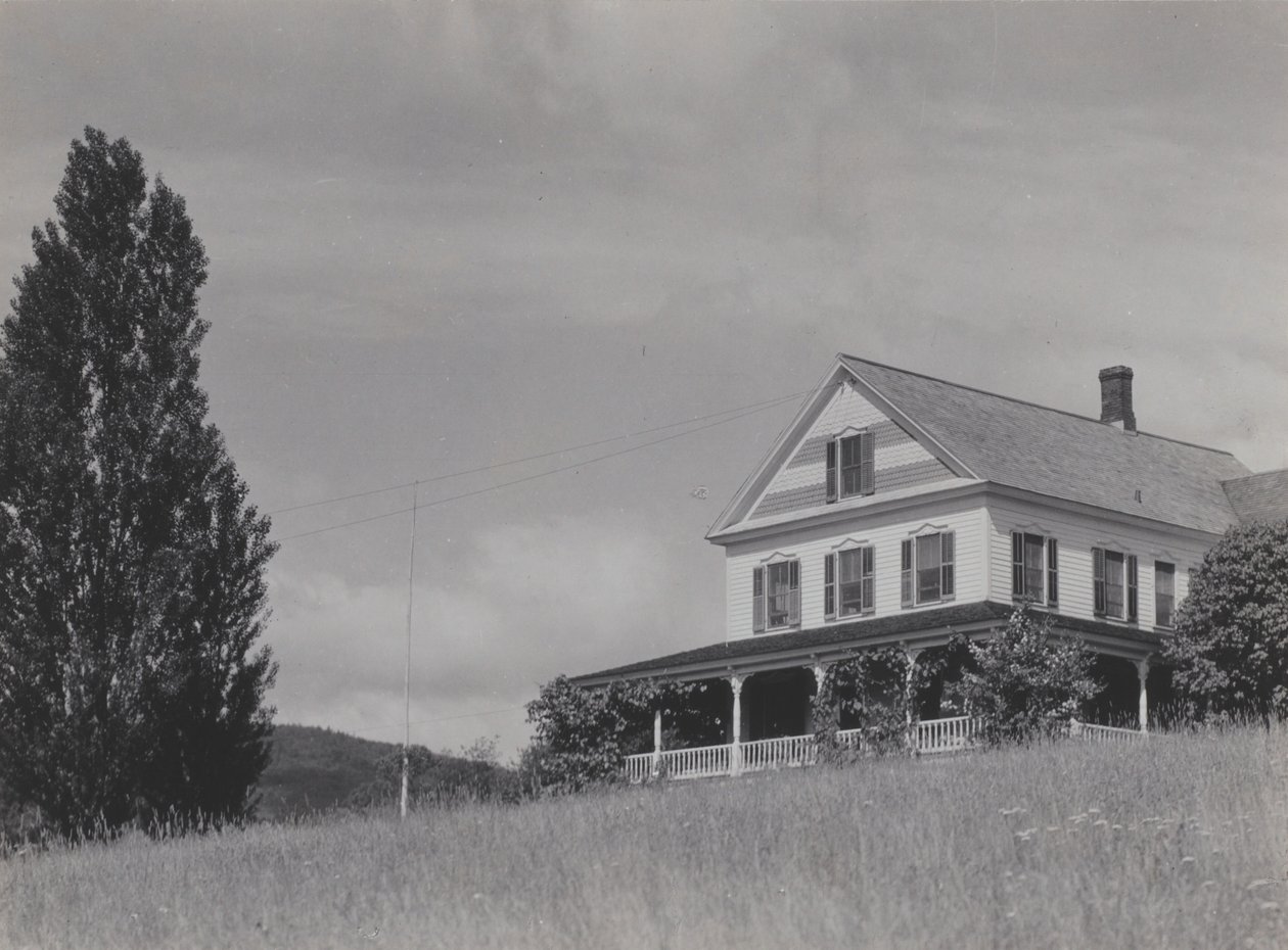 Dom na wzgórzu, jezioro George autorstwa Alfred Stieglitz