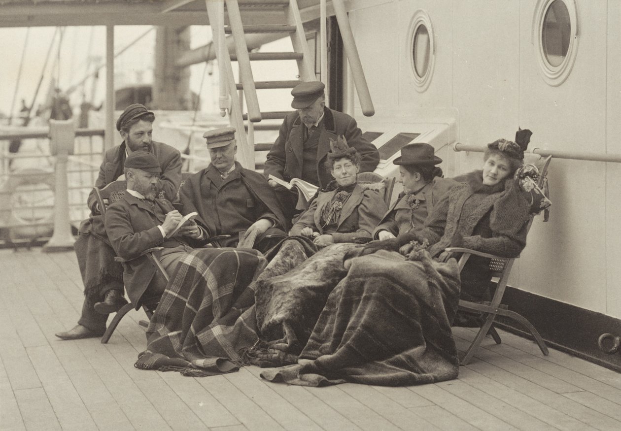 Sime Herrmann, państwo Mann, dr Brown, pan McGibbon, panna Linthicum i Emmy — na pokładzie statku „Bourgogne” w dniach 5–14 maja 1896 r. autorstwa Alfred Stieglitz