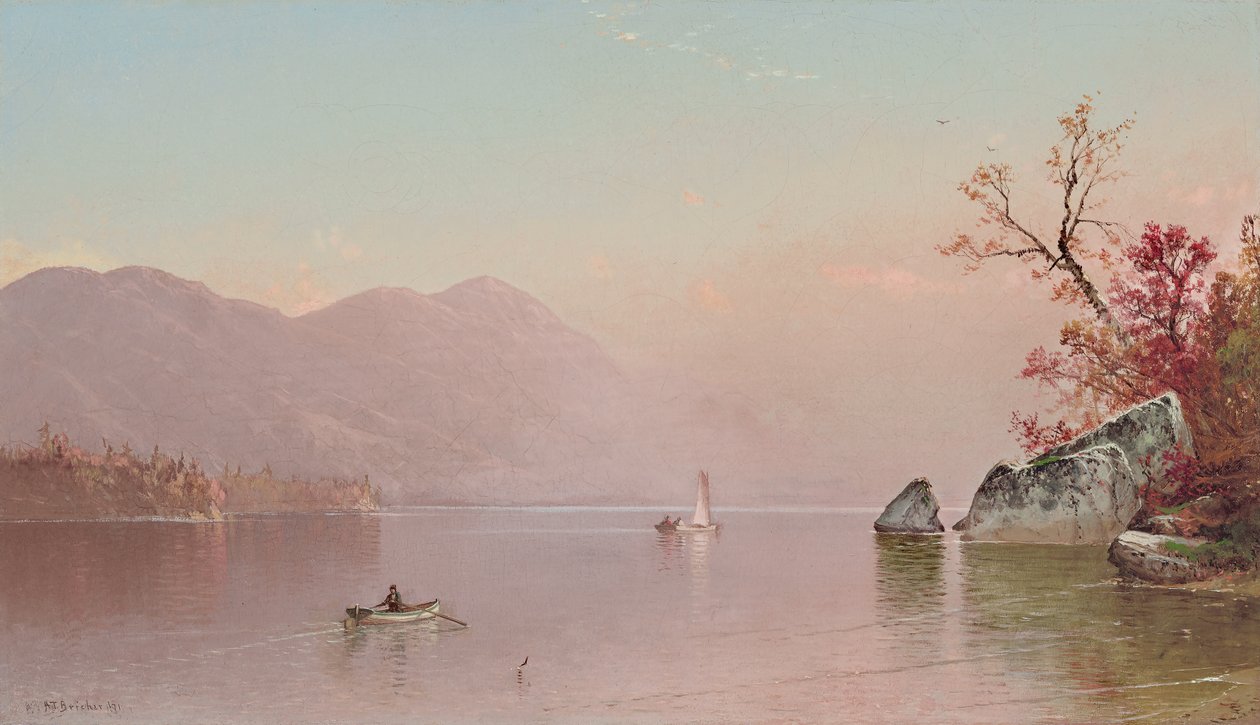 Jesienna mgła, jezioro George autorstwa Alfred Thompson Bricher